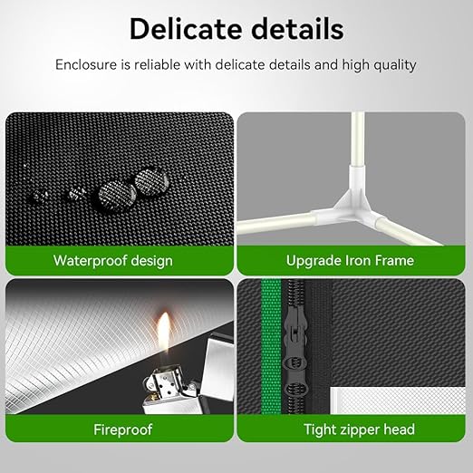 Skouphy 3D Printer Enclosure with LED Light, Smoke Exhaust Kit, Thermo-Hygrometer,Fireproof Dustproof Tent Constant Temperature for Bambu Lab A1,Eufymake E1 UV Printer
