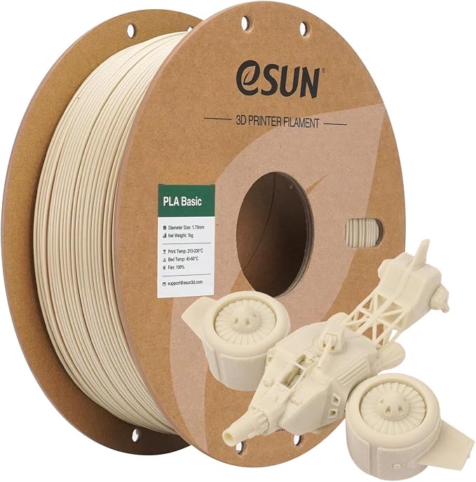 eSUN PLA Basic Filament 1.75mm, 1KG Spool (2.2 LBS) High Speed Printing 3D Printer PLA Filament,Designed for Fast Printing, Bone White