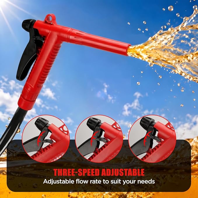 4.5GPM Cordless Fuel Transfer Pump with 51" PVC Hose, Compatible with DeWalt 20V (Include POWERSTACK) & Milwaukee 18V Batteries, 4 adapters & multi-adapter, Gas Pump for Lawn Mowers, Cars(Bare Tool)