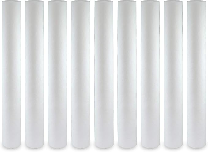 Max Water Slim Blue 5 Micron 20 inch x 2.5 inch Whole House Melt-Blown Polypropylene Sediment Water Filter Replacement Cartridge (Pack of 9)