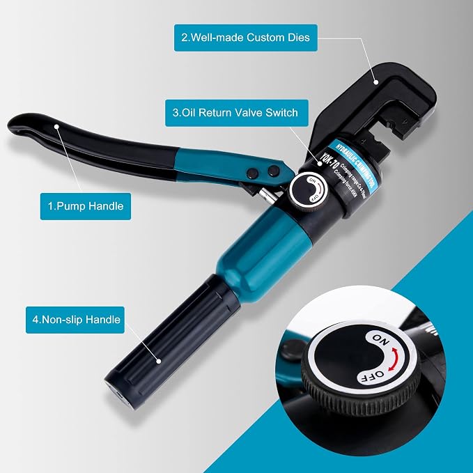 Steel DN Mate Upgrade Hydraulic Crimping Tool/Hydraulic Crimper with 9 Dies for Stainless Steel Cable Railing System 1/8", 5/32" to 3/16", Cable Railing Hardware Hydraulic Crimping Tool DC03