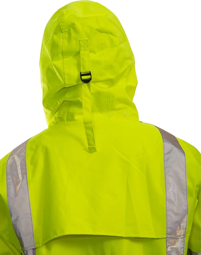 Tingley Icon J24122 High Visibility Jacket With Attached Hood, Extra-Large, Fluorescent Yellow-Green/Black