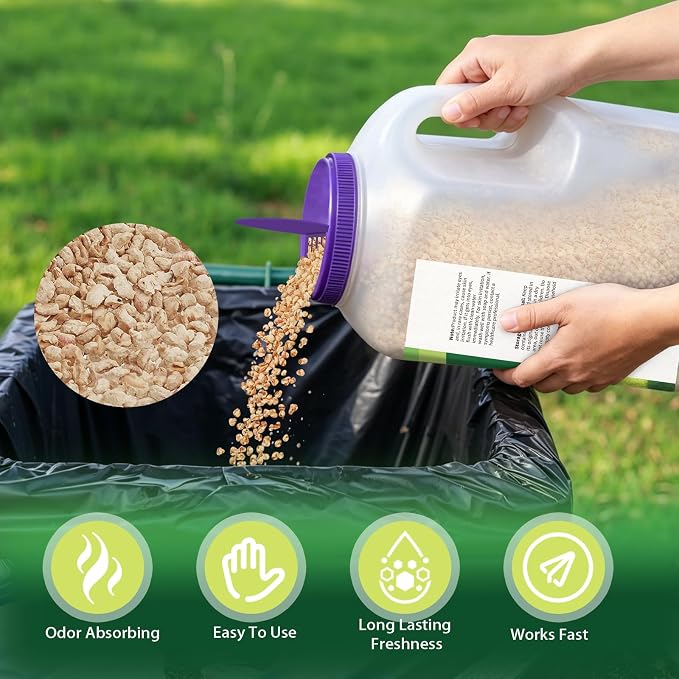 Outdoor Trash Can Deodorizer 4 lbs, Strong Garbage Can Deodorizer for Bins, Heavy Duty Odor Eliminator & Moisture Absorber for Garbage Cans, Trash Bins, Outdoor Waste Containers & Recycling Bins