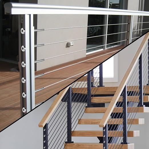 50 Pairs Invisible Cable Railing Kit，1/8" Stainless Steel Cable Railing Hardware with Invisible Receivers and Swage Stud End for Cable Railing - Easy Installation for Decks, Marine, and Interior Use