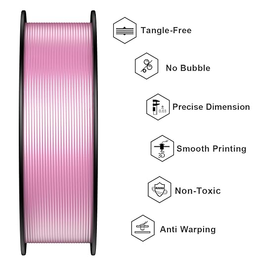 Geeetech Silk Rainbow PLA Filament 1.75mm, 3D Printer Multicolor Filament, Color Changing Filament 1kg (2.2lbs) 1 Spool, Dimensional Accuracy +/- 0.02 mm