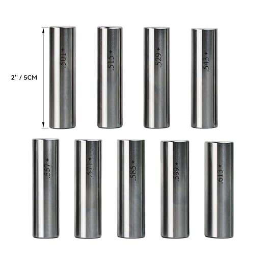 HFS(R) Pin Gage Set M3 Plus Steel Gauge with Storage Case for Carpenters and Home Improvement 125PCS 0.501-0.625"