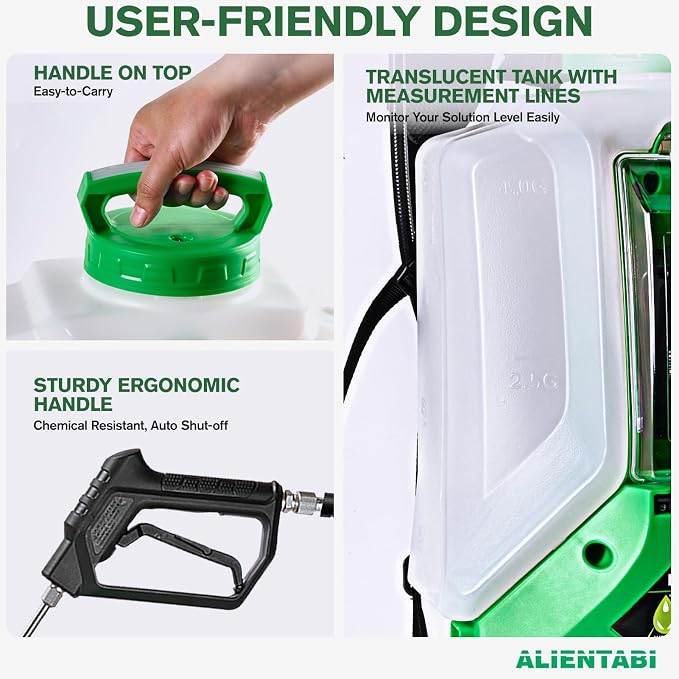 Battery Powered Backpack Sprayer 4 Gallon Battery Backpack Sprayer in Lawn and Garden with 36/65 PSI for Weed/Pest Control, Watering with A Protective Cover
