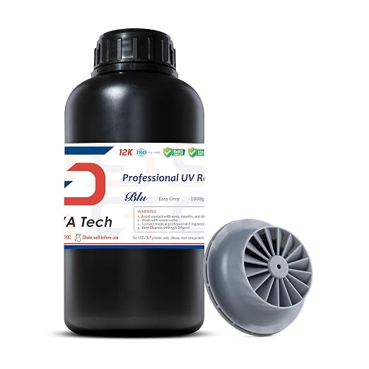 Siraya Tech Blu Tough 3D Printer Resin with High Strength and Precision - Easy to Print Strong and High Resolution, Versatile and User-Friendly for LCD/DLP 3D Printer (Easy Grey, 1kg)
