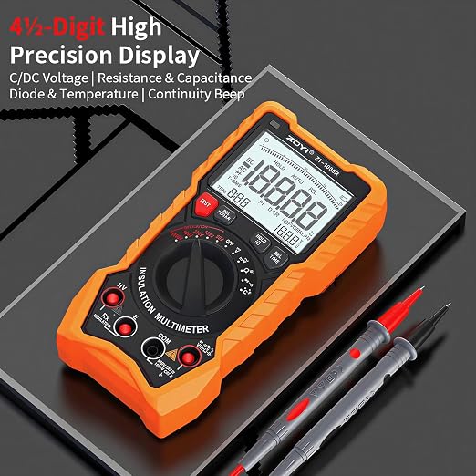 ZOYI ZT-1000R 2 in 1 Megohmmeter Multimeter, Max 1000V with DAR & PI, Insulation Resistance up to 20GΩ, 19999 Counts, AC/DC Diodes Ohm, TRMS, Auto-Ranging, Frequency and Temperature