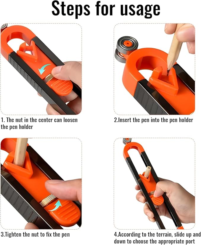 ontour Gauge with Lock(10+6 inch Outline Tool Set), Super Contour Duplicator Gauge， Shape and Outline Woodworking Tools Gifts for Men Dad Husband Him, for Men Construction Ruler Scribe Tool