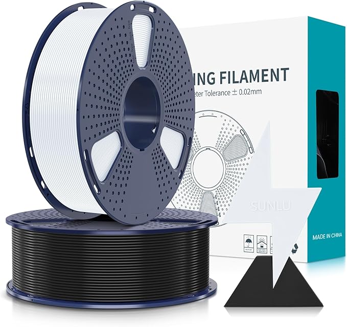 SUNLU High Speed PLA Filament 1.75mm, 1KG*2 Rolls Black+White | 30mm/s - 600mm/s Print Range, High Speed 3D Printer Filament, Fast Printing, Neatly Wound, Dimensional Accuracy +/- 0.02mm
