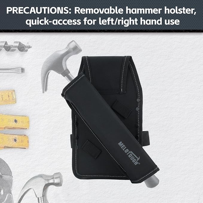 MELOTOUGH Electrician Tool Pouch,Small Tool Belt Pouch,Coiled Lanyard,Hard Hat Lanyard with Clamp End