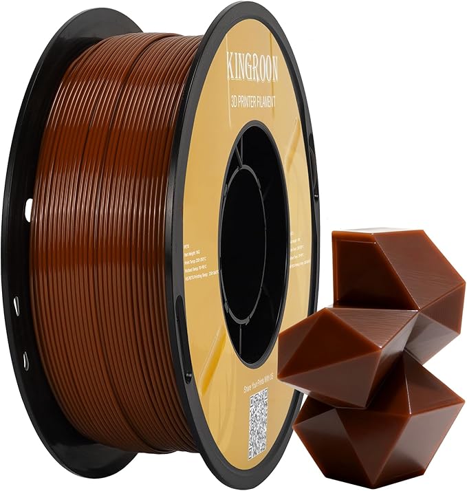 Kingroon High Speed PETG 3D Printer Filament 1.75mm, 3D Printer Rapid Filament for 30-600mm/s Hyper Printing Filament, Dimensional Accuracy +/- 0.03 mm, 1kg Plastic Spool(2.2lbs) (Brown)