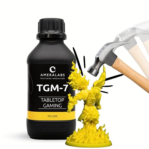 TGM-7 3D Printing Resin for Tabletop Miniatures – Tough, High Resolution, Low Odor, Fast Curing (Yellow, 1 kg)