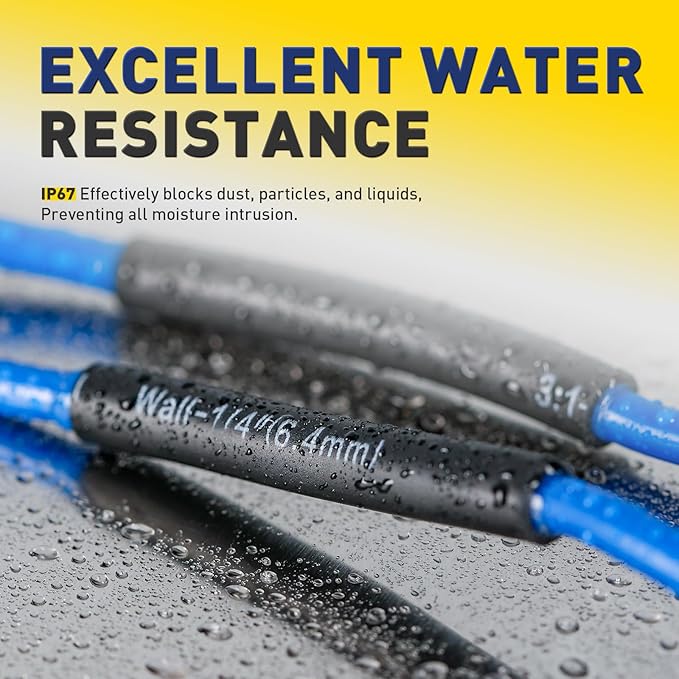 haisstronica 3:1 Heat Shrink Tubing, Shrink Ratio Adhesive Lined Marine Grade Heat Shrink Tube for Home, Automotive and Industrial (Green) 65FT 1/4inch