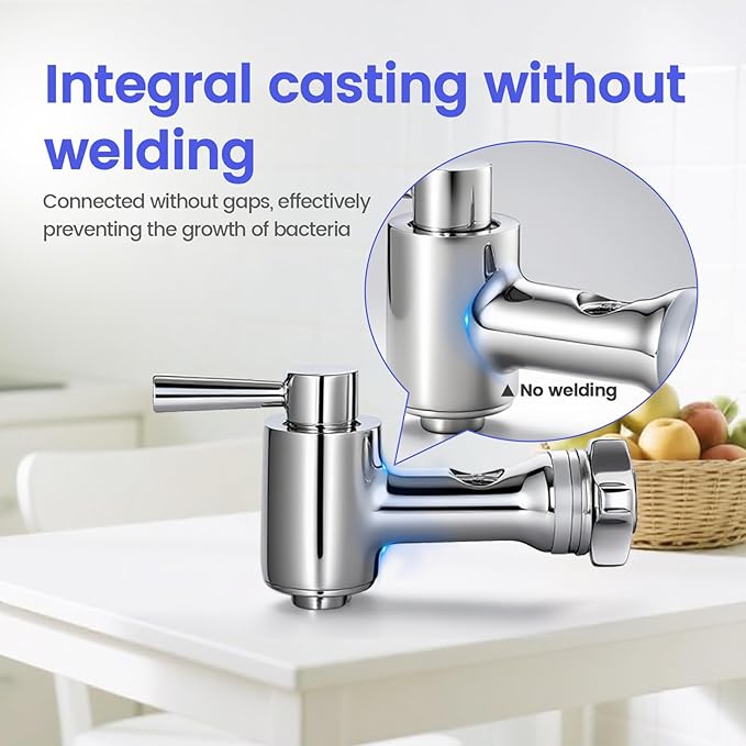 304 Stainless Steel Sight Glass Spigot, Clear View Water Level with Red Floating Ball, Durable Metal Material, Fits Universal Gravity Filter Systems