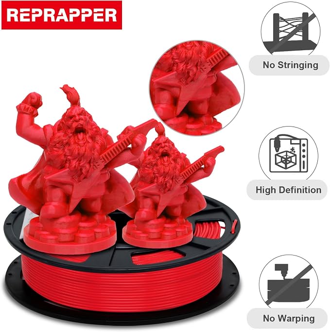 RepRapper PLA Plus Filament, Multicolor PLA+ Sample Pack, Modify PLA 3D Printer Filament, 1.75MM 3D Printing Filamentfor for 3D Printer, 250g*4