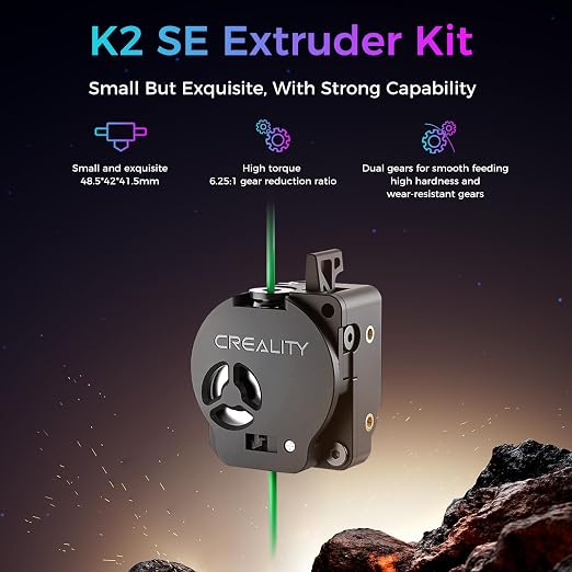 Creality Official K2 SE Extruder Kit, Original 80N Strong Extrusion Force Extruder, Built-in Filament Break Sensor, High-Hardness Dual Gears for Smooth Feeding, Compatible with Creality K2 SE