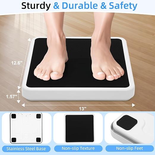 Medical Scale for Body Weight, 660lb Medical Grade Floor Scale | 13x12.6" Extra Wide Platform for Hospital & Physician, Home, Office, Gym, Include AC Adapter & Battery, kg/oz/lb Settings