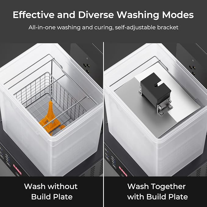 Creality Wash and Cure Station UW-01 2 in 1 Machine Resin 3D Printer UV Curing Rotary Box Bucket for LCD/DLP/SLA Washing Size 7.48x6.06x7.87 inches