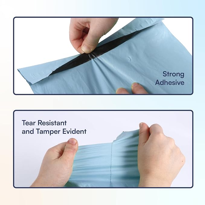 300 Count, 12x15.5 inch 100% Recycled Poly Mailers Eco Friendly Packaging Envelopes Supplies Mailing Bags 2.5 Mil Thick - SMART Mailer…