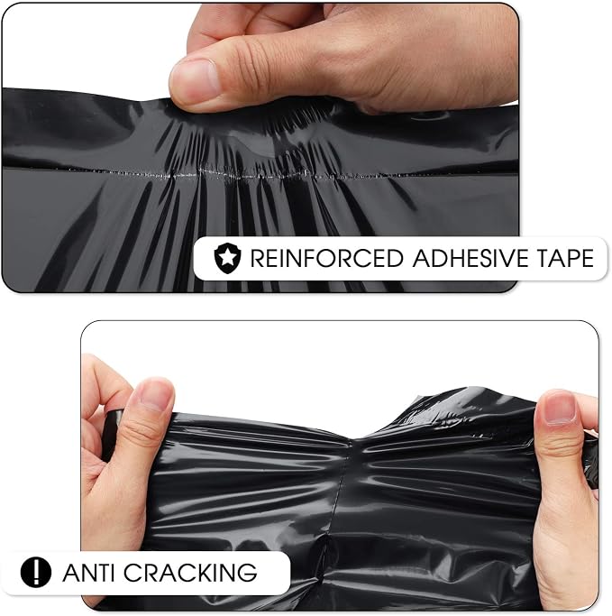 Metronic Large Poly Mailers 19x24 50PCS, Shipping Bags Envelopes Mailers with Self Adhesive Waterproof and Tear-Proof Postal Bags, Black