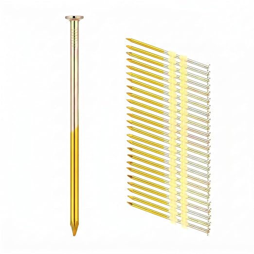 Pasimy 25 Per Box 2-3/8 x 0.120 Inch Framing Nails 21 Eg Degree Smooth Shank Plastic Collated Galvanized Full Round Head Framing Nails
