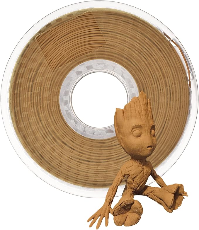 iSANMATE 3D Printer Filament - Yellow Pear PLA+ Wood Filament 1.75mm, 1kg Spool (20% Real Wood Fiber)