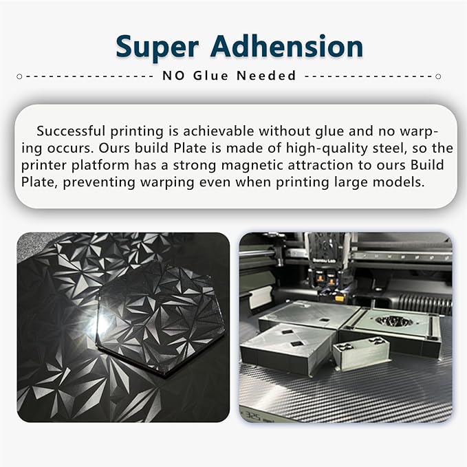Diamond+Carbon U1 Build Plate for Snapmaker U1 3D Printer, 276x293mm Dual-Sided PEO PET Magnetic Spring Steel Bed U1 Plate, High-Temp Resistant Printing Surface for Snapmaker U1 3D Printer Accesseries