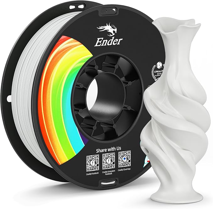 Creality Matte PLA Plus Filament 1.75mm, Low Warping, Minimal Layer Lines, Dimensional Accuracy +/- 0.02mm, 1kg (2.2lb) 3D Printer PLA+ Filament, Matte White