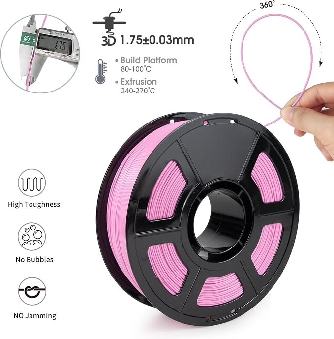 iSANMATE 3D Printer Filament ASA Pink 1KG, UV & Weather Resistant ASA Filament Perfect for Outdoor Functional Parts, for Bambu Lab 3D Printers,AMS,AMSLite, 1kg Spool (2.2lbs)