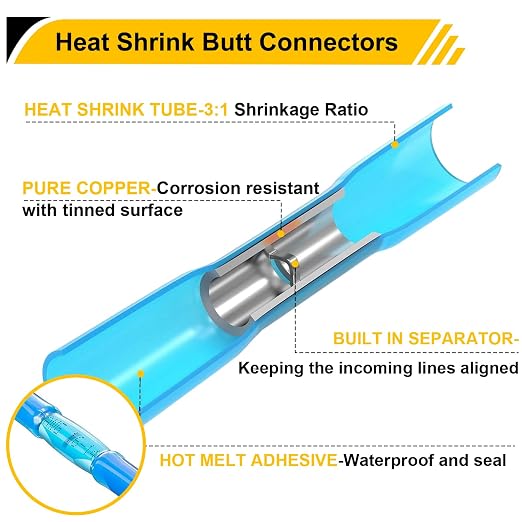 2066Pcs Heat Shrink Solder Seal Wire Connectors Kit with Heat Gun and Wire Stripper Crimping Tool, Waterproof Heat Shrink Wire connectors Electrical Wire Terminals for Marine Electrical