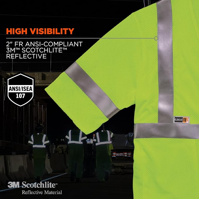 Ergodyne unisex adult Class 3 FR Safety Vest Sleeves H L, Lime, Small-Medium