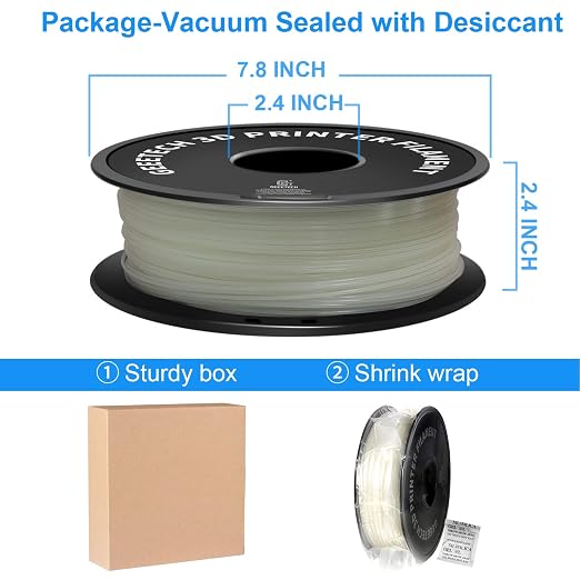 GEEETECH Glow Blue in The Dark PLA, 3D Printer PLA Filament 1.75mm, Dimensional Accuracy +/- 0.03 mm, 1kg (2.2LBS)/Spool