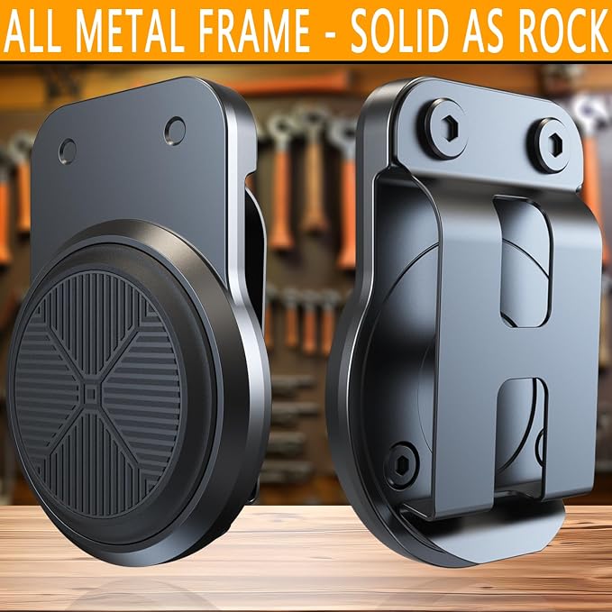 Magnetic Tool Holder | Strong Magnet Clip-On Belt Holster for Wrench, Pliers, Screw Driver, Hammer, Screws, Nails, Sockets, Trowel, Drill Bit, or Any Magnetic Tool and Hardware Holder