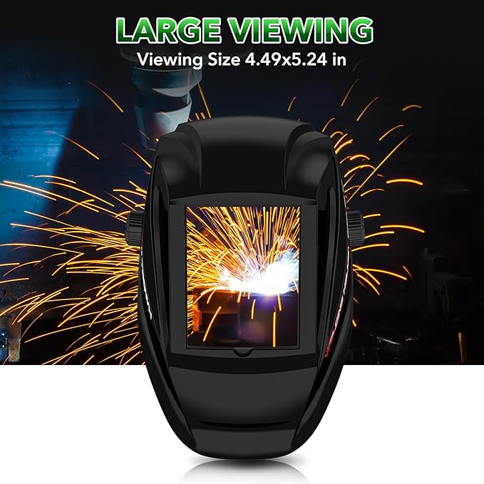 TRQWH Laser Auto Darkening Welding Helmet OD10+ 190nm-450nm&900nm-1100nm Large Viewing Laser Safety Helmet Protective Mask Eye Protection for Laser Welding/Laser Cutting/Laser Cleaning/Laser Marking