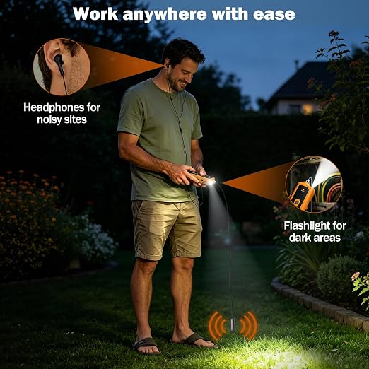 F02 Underground Wire Locator & Fault Finder, Buried Cables with Earphone, Fast Break/Short Detection for Dog Fence & Irrigation Wires