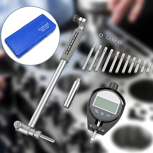 HDLNKAK Digital Bore Gauges Set, Cylinder Bore Gauge with LCD Digital Dial Indicator, 2"-6"/0.0005", Wide Selection of Anvils, Applications in Engines Cylinder Precision Measurement - Blue Case
