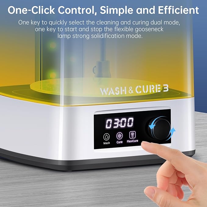 ANYCUBIC Wash and Cure Machine 3.0, 2 in 1 UV Washing and Curing Station for ANYCUBIC Photon Mono 4 2 Mars Series LCD/DLP/SLA 3D Printer Models, with Twistable Gooseneck Light