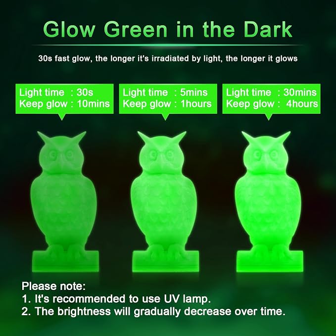 YOUSU Glow in The Dark Light Green PLA Filament 1.75mm, Luminous PLA 3D Printer Filament, Dimensional Accuracy +/- 0.03mm, 1kg(2.2lbs) Spool, Fit for Most 3D Printer
