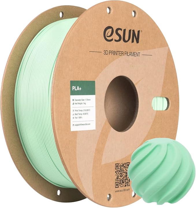 eSUN PLA+ Filament 1.75mm, 3D Printer Filament PLA Plus, Dimensional Accuracy +/- 0.03mm, 1KG Spool (2.2 LBS) 3D Printing Filament for 3D Printers, Mint Green