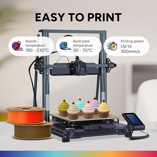 OVERTURE Matte PLA 1.75mm, Low Warp & Smooth Finish 3D Printer Filament | Frosted Matt Finish Hides Layer Lines, 1kg Spool (2.2lbs) Cardboard Spool, Fit Most FDM Printer (Matte Orange-Red)
