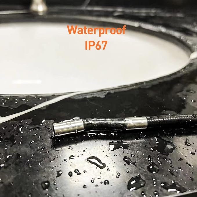 10FT Articulating Borescope with Light, Two-Way Steering Industrial Endoscope Inspection Camera 0.33in Fiber Optic Snake Camera Waterproof for Electriction Wall Pipeline Inspection