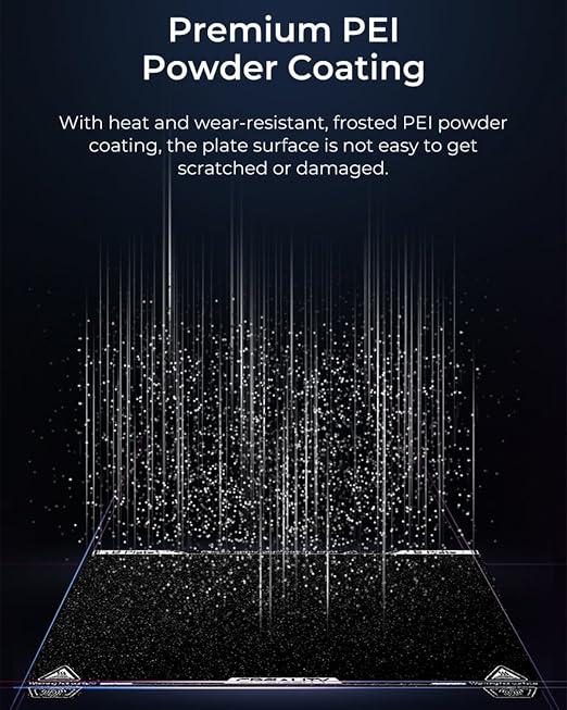 Creality Official K1 Build Plate Textured Surface 235x235mm PEI Sheet Flexible Removable Spring Steel Bed Plate for Ender 3 V3/3V3 SE/3V3 KE/3 S1/3 S1 Pro/5 S1/CR-10SE (Without Magnetic Base)