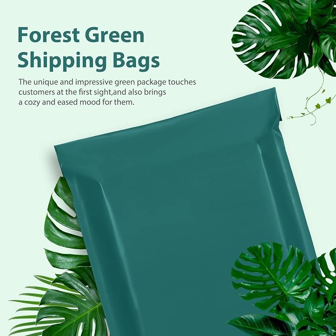 Fuxury 500 Pcs Poly Mailers 14.5x19 Inch, Bulk Shipping Bags for Clothing, Strong Adhesive Shipping Envelopes for Small Business Suppliers,Waterproof Mailers Poly Bags Mailing Envelopes Green
