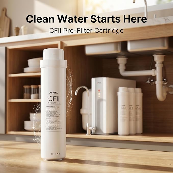 ANGEL X1 Series CFII Replacement Filter Cartridge 1-Pack, for X1, X1Pro, W-J3781-ROC15, W-J3680-ROB15, RO Systems, Removes Dirt, Rust & Sediment, Long-Lasting 6–12 Month Lifespan