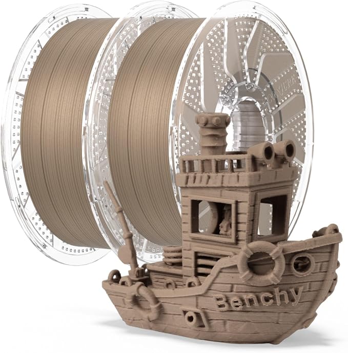 Chitu Systems Conjure Wood PLA Filament 1.75mm, Using Reusable Spool Compatible with Bambu Lab Refill Filament, White Oak 2KG Spool, Dimensional Accuracy +/-0.02mm, 3D Printing Filament Bundle