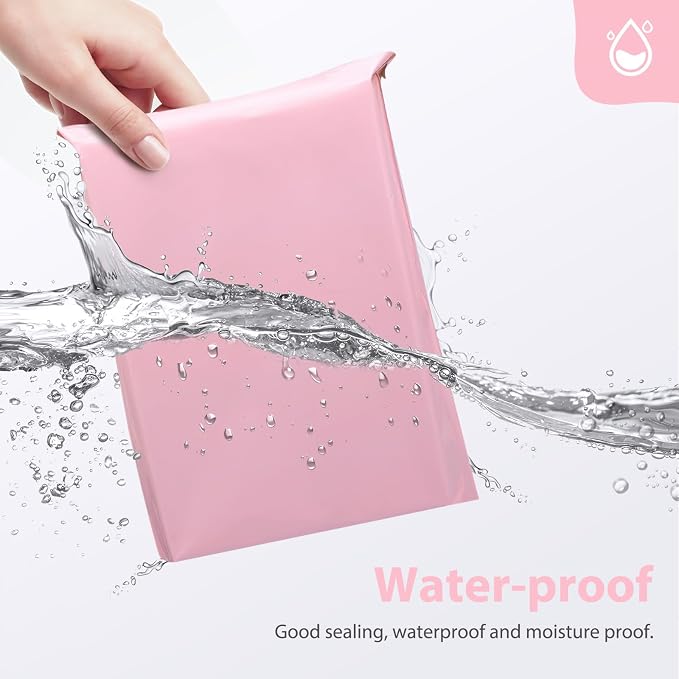 Fuxury Poly Mailers 6x9 Inch 1200 Pcs, Bulk Shipping Bags for Clothing, Strong Adhesive Shipping Envelopes for Small Business Suppliers,Waterproof Mailers Poly Bags Mailing Envelopes,Light Pink