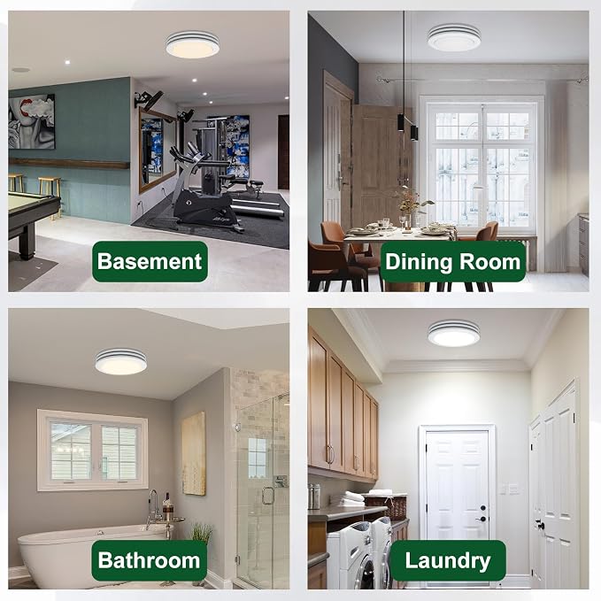 Akicon Bathroom Exhaust Fan with Light, 80CFM 2.0 Sones Round Bathroom Fan Light Combo, Dimmable 3CCT LED with Acrylic Cover for Medium Room (Satin White)