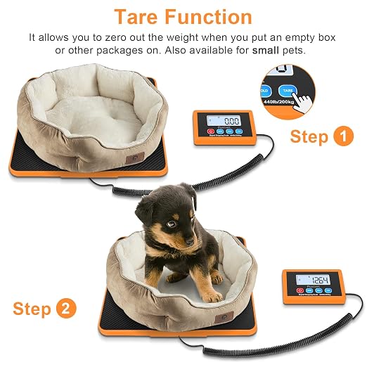 Fuzion Shipping Scale, 440LB x 10g Accurate Digital Postal Scale, Hold/Tare | Carbon Fiber Platform, Digital Shipping Scale for Packages, Luggage, Mailing, Small Pet, Battery & AC Adapter Included